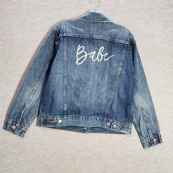 Levi's Women Jacket Small Blue Denim Trucker Babe Long Sleeve Collar - Picture 5 of 9